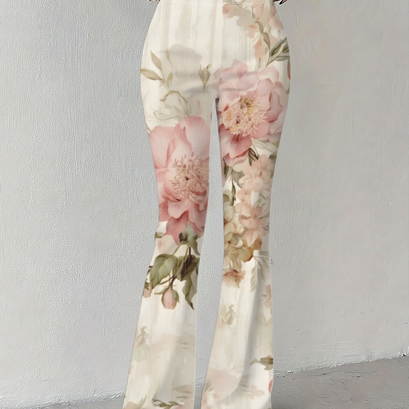 TEMU トスタイル、大柄ルプリント、ルプリント、フ＆クリーンスタイル、クールでソフト、高品質レディース服専用プリントグラフィックデザイン、パターンプリント、総柄プリント レディースロングパンツ、レディースズボン、カジュアル、おしゃれ、万能、トレンディなフ...