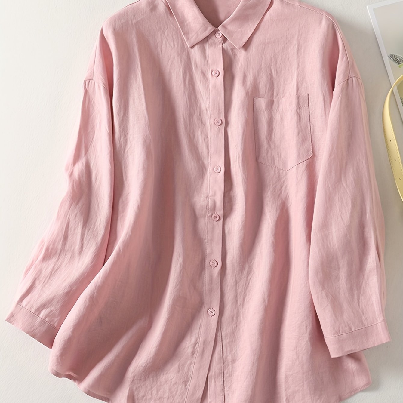 TEMU Chemise Femme Décontractée Légère et à Ouverture Frontale Polyvalente - Collection Automne