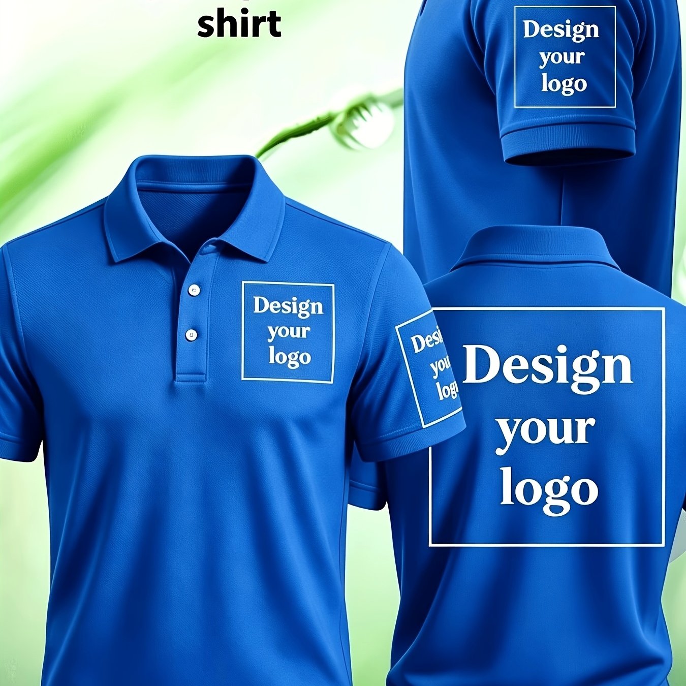 TEMU Customizable Men's Shirt, With Options For Customization On The Front Chest, Left Arm, And Back. Ideal For Corporate Uniforms And , Suitable For