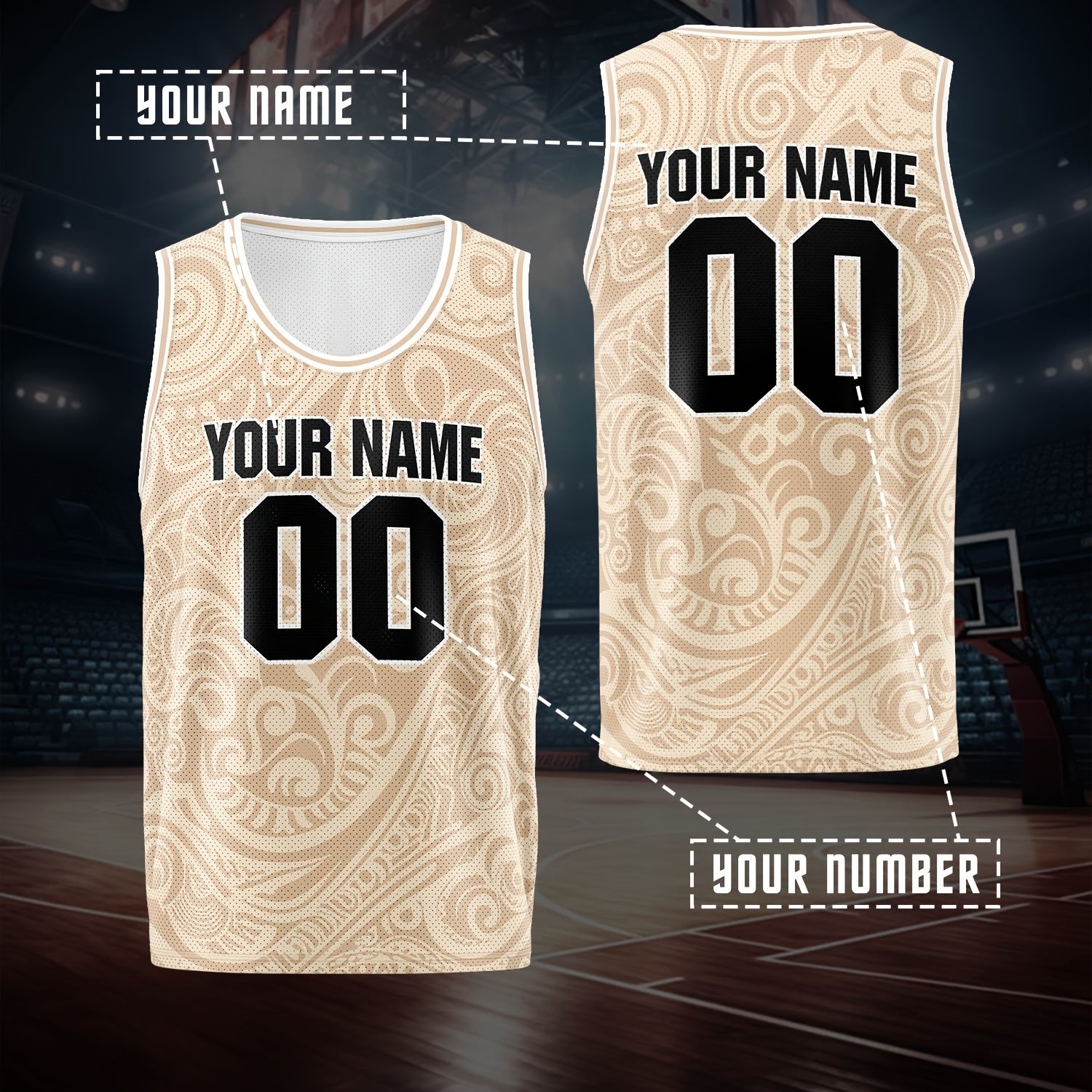 TEMU 2025 Custom Team And Individual Name & Number Basketball Jerseys, Athletic Apparel, , Breathable, Quick-drying For , Sports & Leisure,