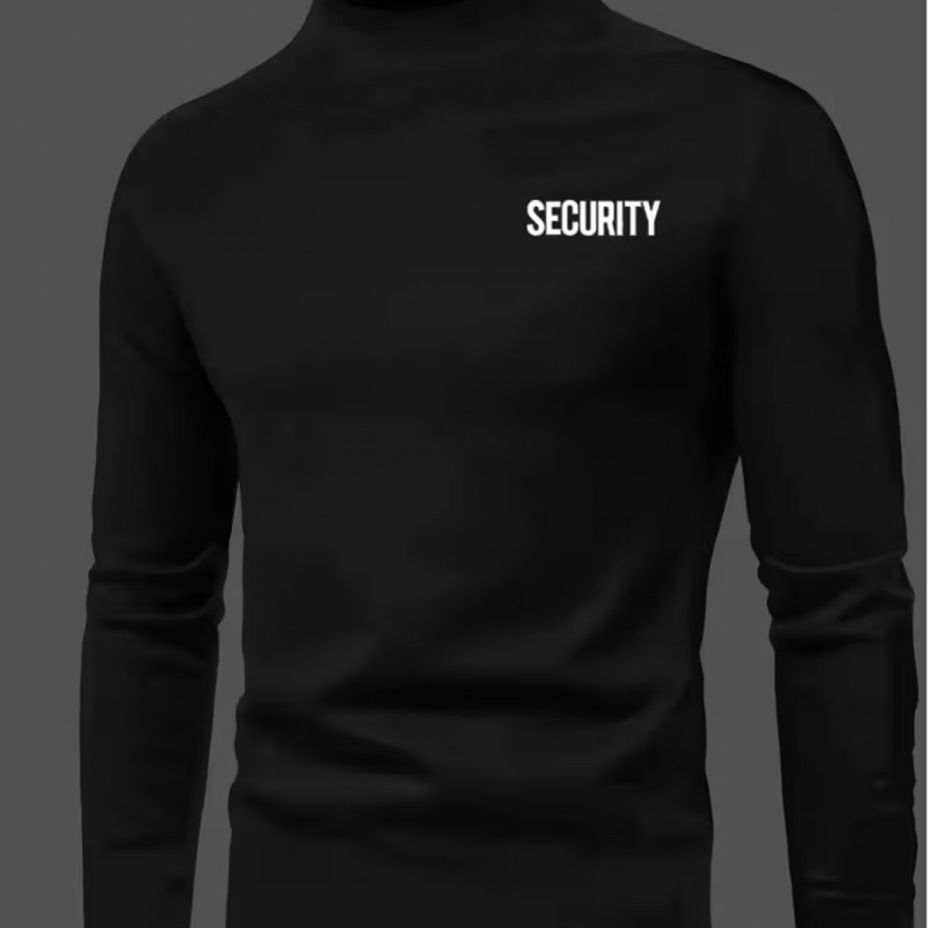 TEMU Men's Long Sleeve T-shirt - Slim Fit High Collar Top, Suitable For Gym, Outdoor And Formal Occasions - Machine Washable All Year Round