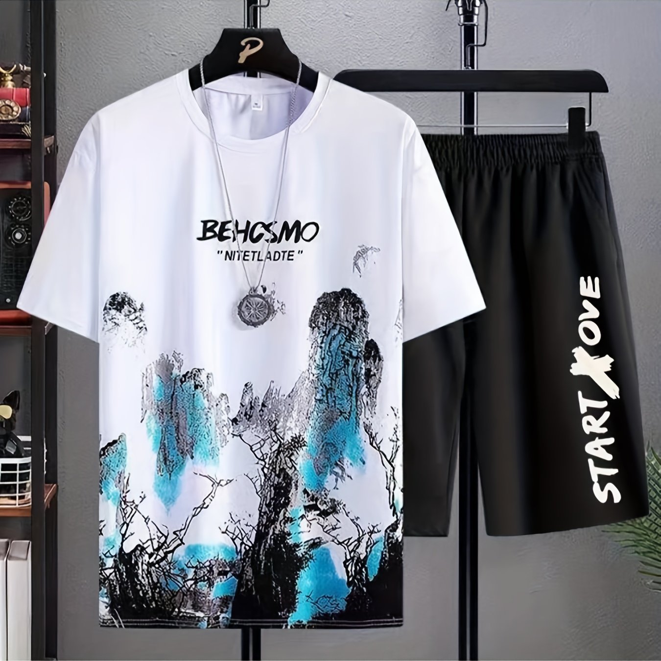 TEMU ジャージ上下セット メンズ 夏服 タンクトップ ショートパンツ ランニング トレーニング 快適 ポケット付き ウエスト 無地 調整可能 通気 カジュアル トレーニング 上下スウェット
