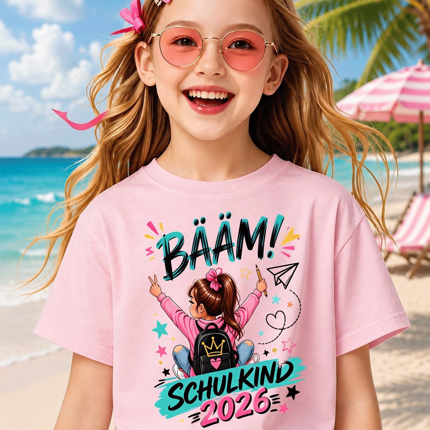 Image of Baam Schoolchild 2026 School Schoolchild School (7) For Boys Girls Kids Chlidren T-shirt, Kids' Summer Beach Vacation T-shirt- Breathable Boys& Girls Resort Wear