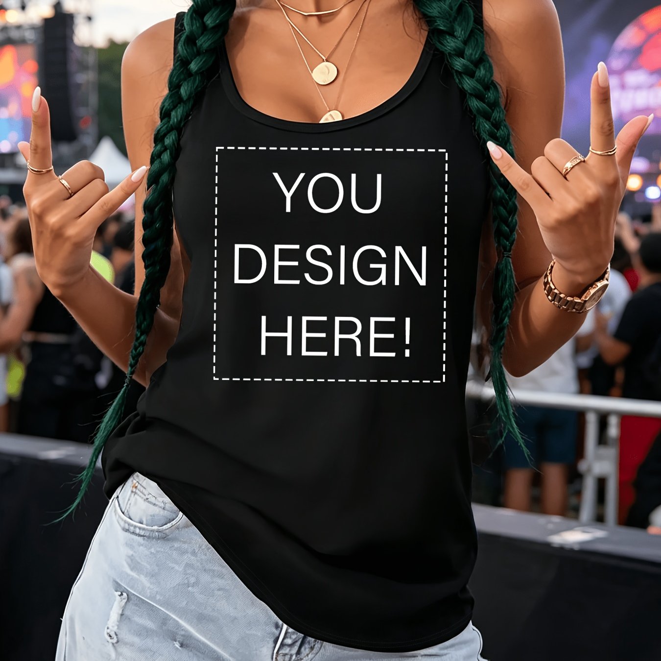 TEMU Plus Size, 2026 Round-neck Ladies Vest T-shirt Printed Lax Fit Micro-stretch Fabric Versatile Casual Top Suitable For Everyday Commuting And,