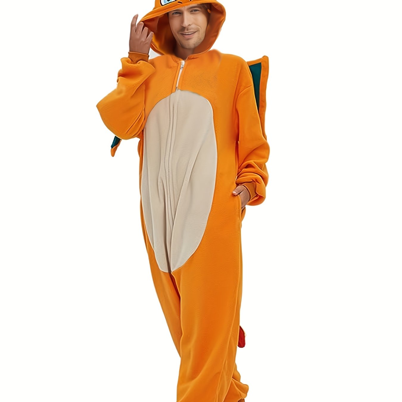 Men's Cozy Dragon-themed Fleece Pajama Set | Extra Thick, Batwing Sleeves, Hooded Warm Robe For Fall/winter - Perfect For Halloween Costumes And Christmas Parties
