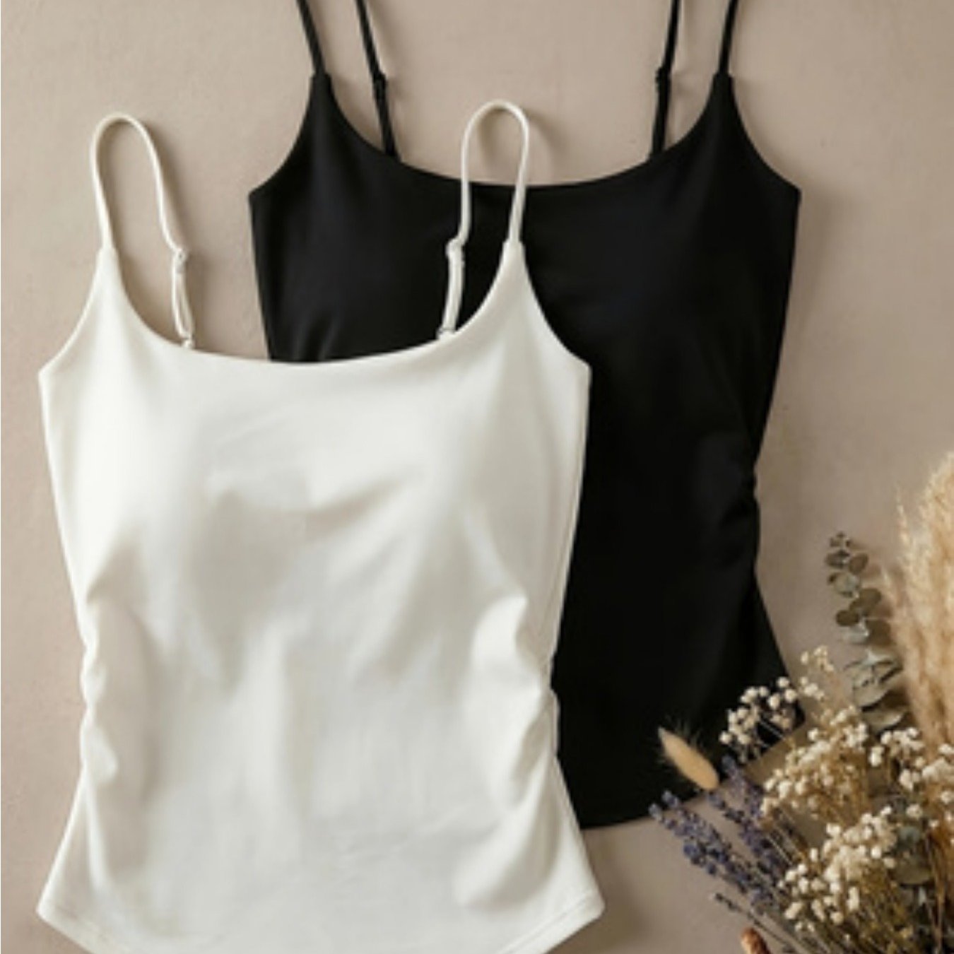 TEMU 2pcs Minimalist Adjustable Thin-strap Backless Camisole Top, Made Of A -, Breathable, And Smooth-flowing Fabric That Remains Non-stuffy,