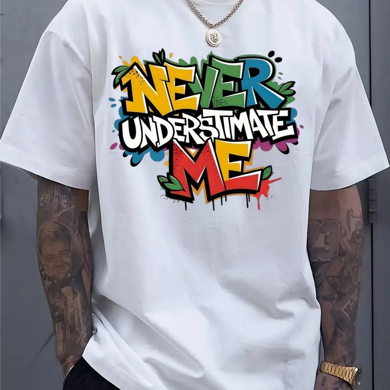 TEMU Men's Fashion Trend Featuring A Round Neck T-shirt, Suitable For Occasions Like Travel, Summer , Beach Activities, And Fitness Training. This