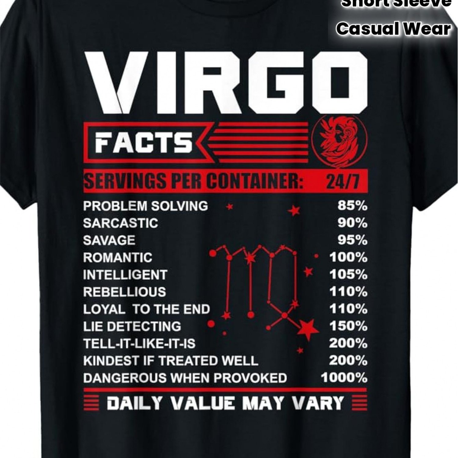 TEMU Sign T-shirt- 100%, Short Sleeve, Crew Neck, Vintage Style, Featuring Fun Birthday Gift Design, Suitable For , Women's Casual Wear