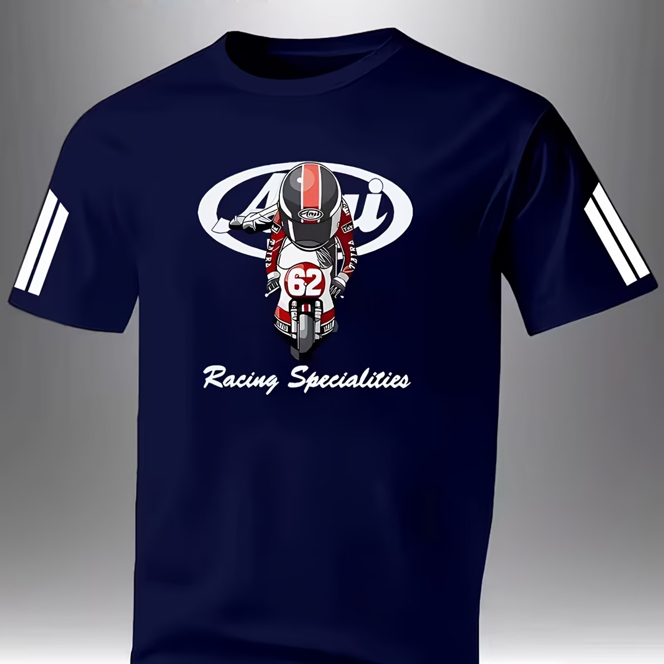 TEMU Men's Casual Racing-themed Cartoon Motorcycle Rider Print T-shirt, Men's -dry Sportswear Casual Wear