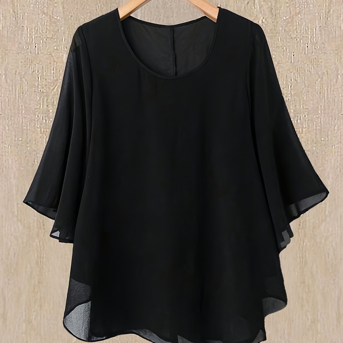 E-shop Damen Elegantes Oversized Hemd - Unifarbenes Rundhals-Lockeres Bluse, Maschinenwaschbar, Frühling Sommer Casual & Bürotauglich, Geeignet für