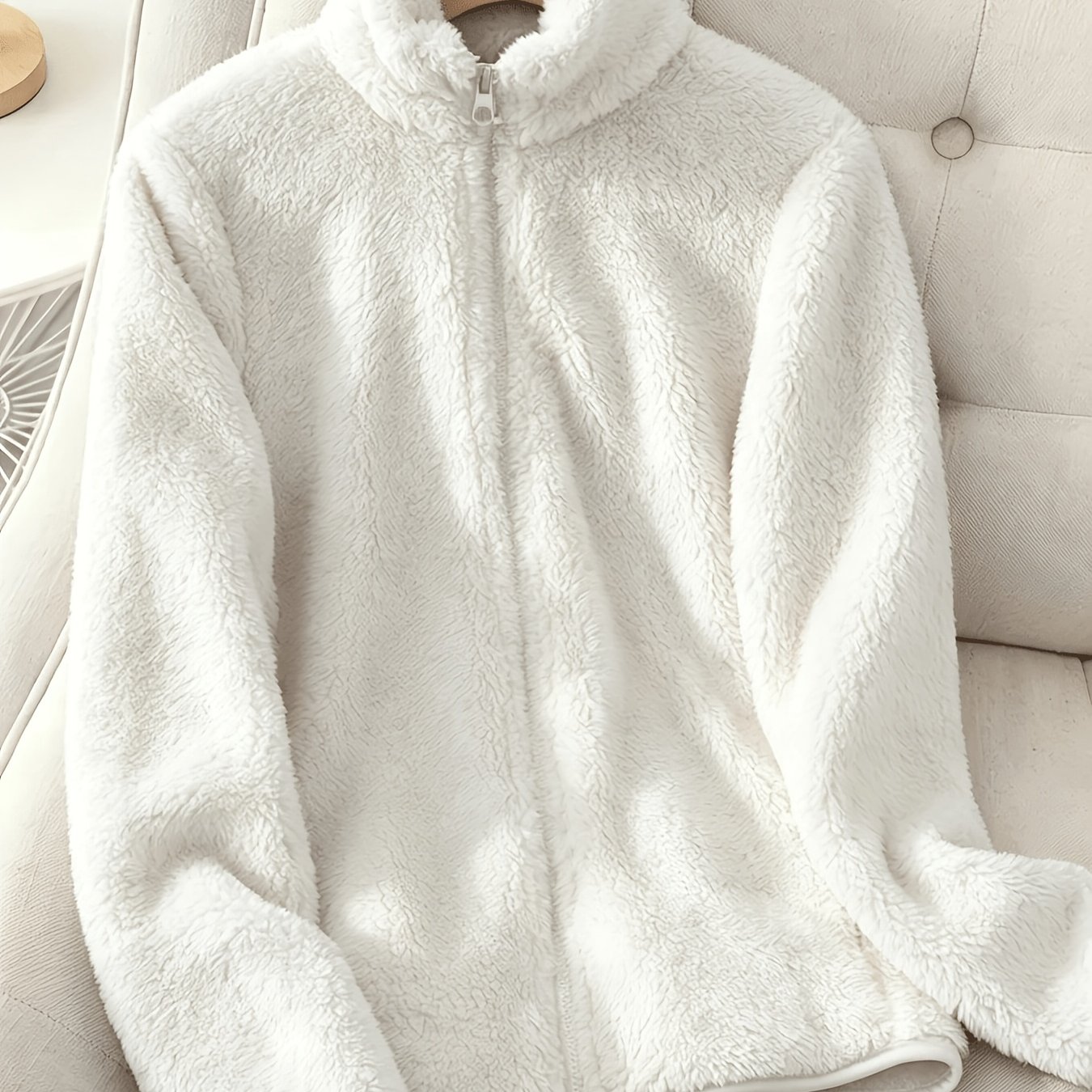 TEMU Plus Size - 2026 Autumn Winter New Product, Solid Color Double-faced Fleece Jacket, Women's Plus Size Autumn Winter Top, Women's Elegant Faux