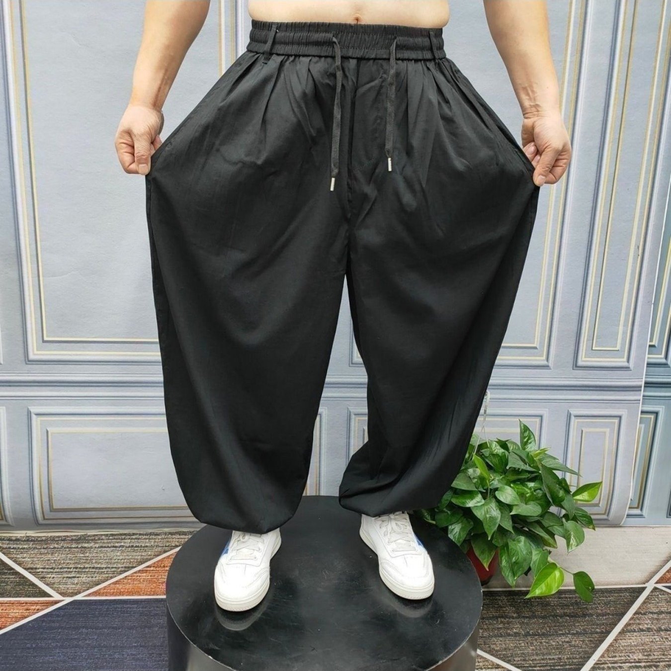 TEMU 【夏】軽量ルーズハレムパンツ ランタンパンツ 男女兼用 通気性 速乾 カジュアル トラウザーズ 通勤 通学 家庭 外出 多用途