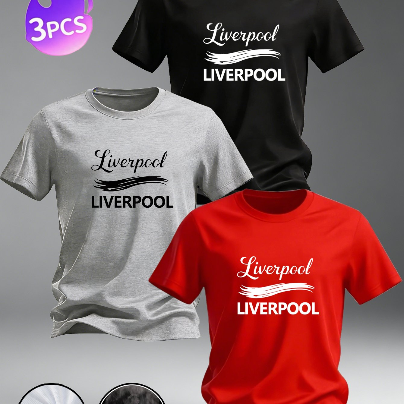 TEMU 3pcs Set Of Minimalist English Print Short-sleeved T-shirts, Basic Versatile Tops For Men, Everyday Wear For Fans, Great Value T-shirts