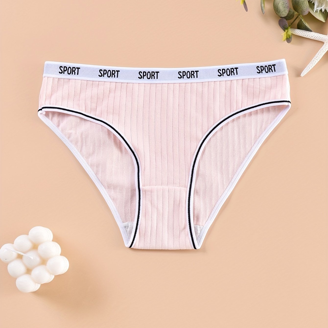 Cute Elastic Bikini Panties Comfy Breathable Low Cut Cotton - Temu