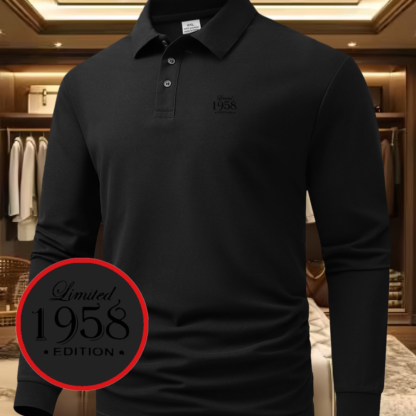 TEMU Plus-size Men's Outdoor Golf And Equestrian Casual Long-sleeve Shirt, Mature Men's Business Casual, Breathable And Comfortable, Suitable For