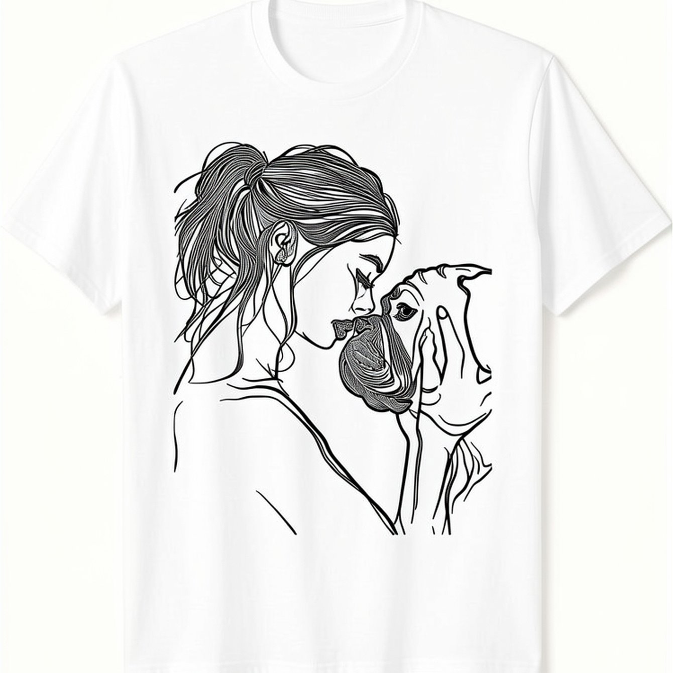 Image of Versatile Tee Shirt Edgy Men's Clothing English Bulldog Mom Dog Art Mother's Day T-shirt Detailed Men's Crewneck Shirt Hiking Expeditions Campus Life Unisex All Sizes
