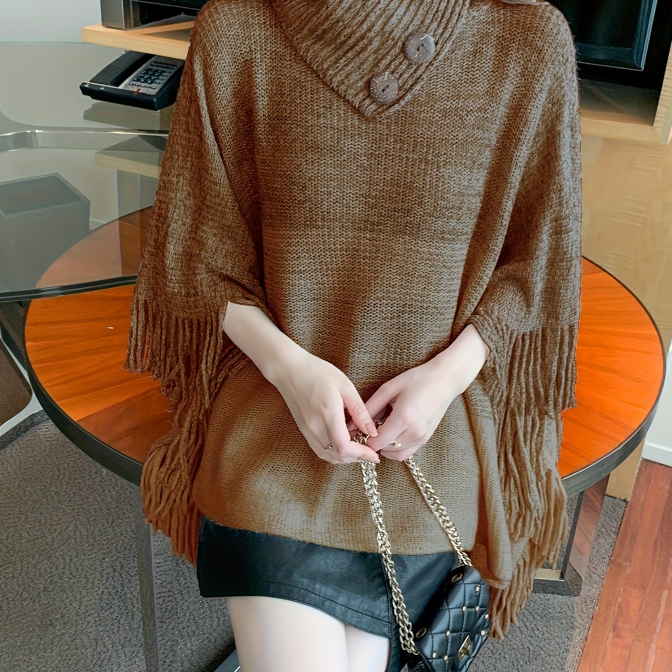 Asymmetrical hot sale poncho sweater