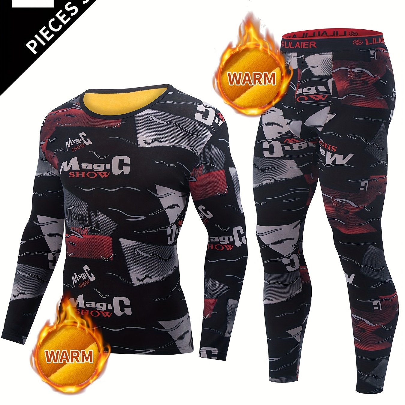 2pcs Men's Warm Set, Fashion Casual Underwear For Autumn Winter Base Layer