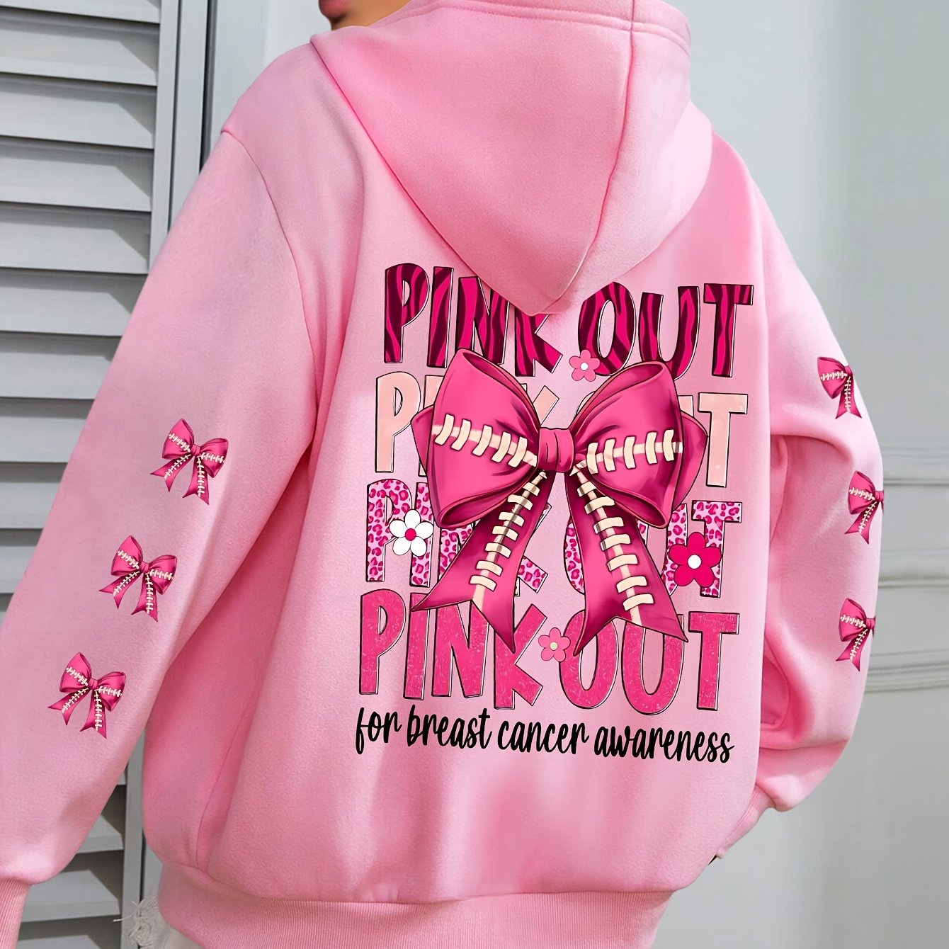 TEMU Plus Size - Plus Size - Hoodie With A Bow Pattern