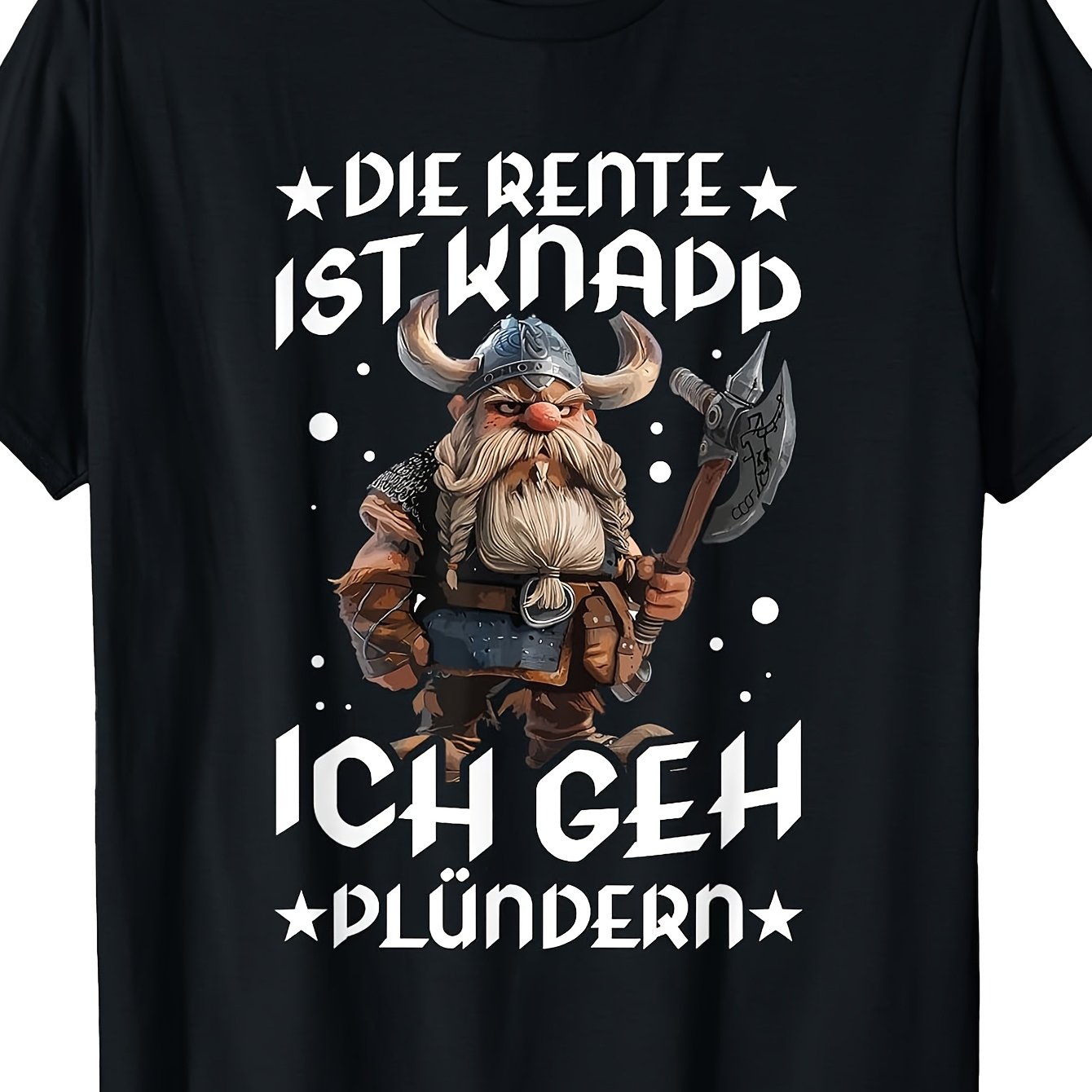 Image of Die Rente Ist Ich Geh Pluendern Viking Senior Pension Tee Men's T-shirt Vintage Perfect For Home|outdoor|work|gifting (birthdays|mother's Day|valentine's Day) All Sizes Unisex