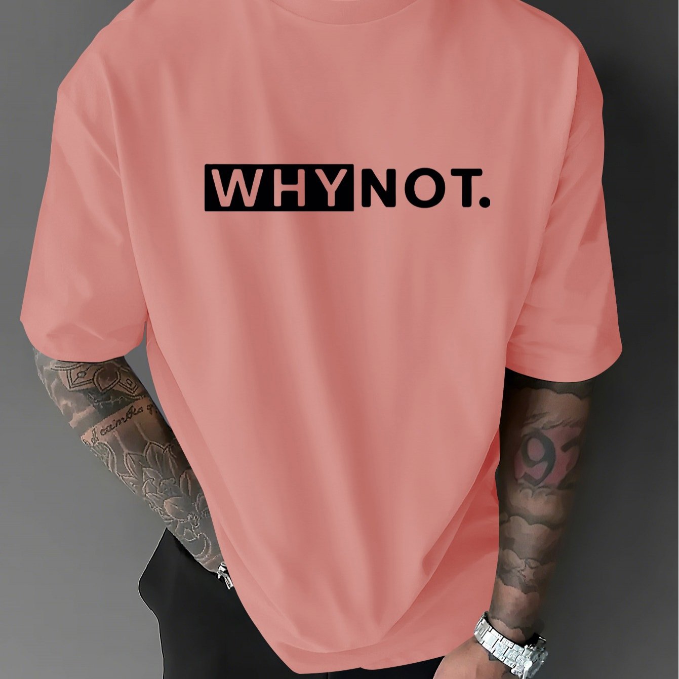 TEMU Men' Minimalist '' T-shirt - Slogan Print Round Neck Casual Summer Tee Suitable For & Young, Machine Washable Regular Fit Shirt For Casual