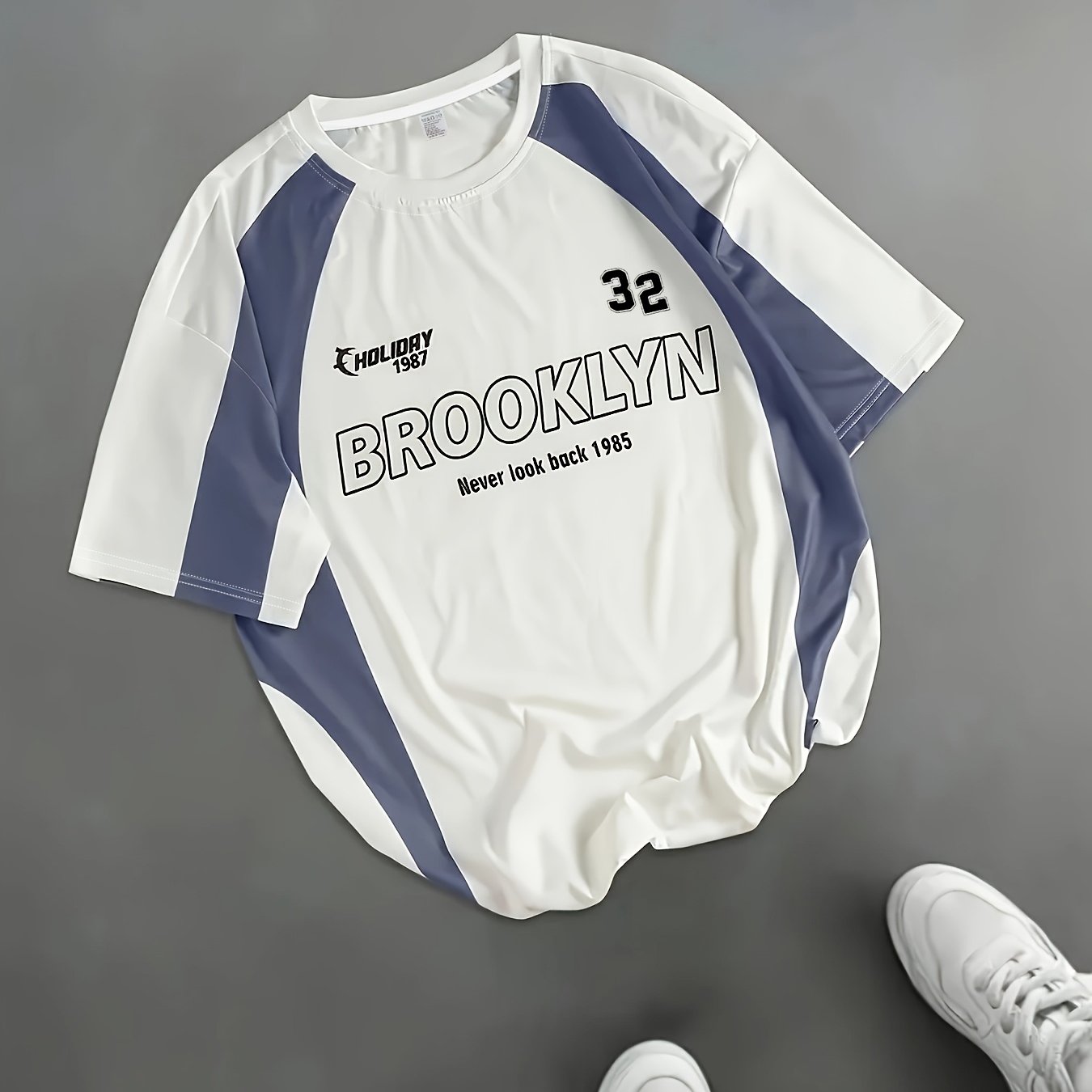 Eastern 37 Brooklyn Men's Casual T-shirt - & Design, Stretch Polyester Knit, Streetwear, Machine Washable, Durable Fabric, Retro T Shirt, Everyday , Graphic Tee, Tee
