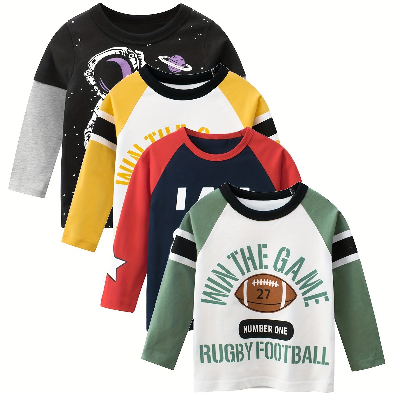 New Korean Style Boys' Base Layer T-shirt, Children's Long-sleeve Top For Babies