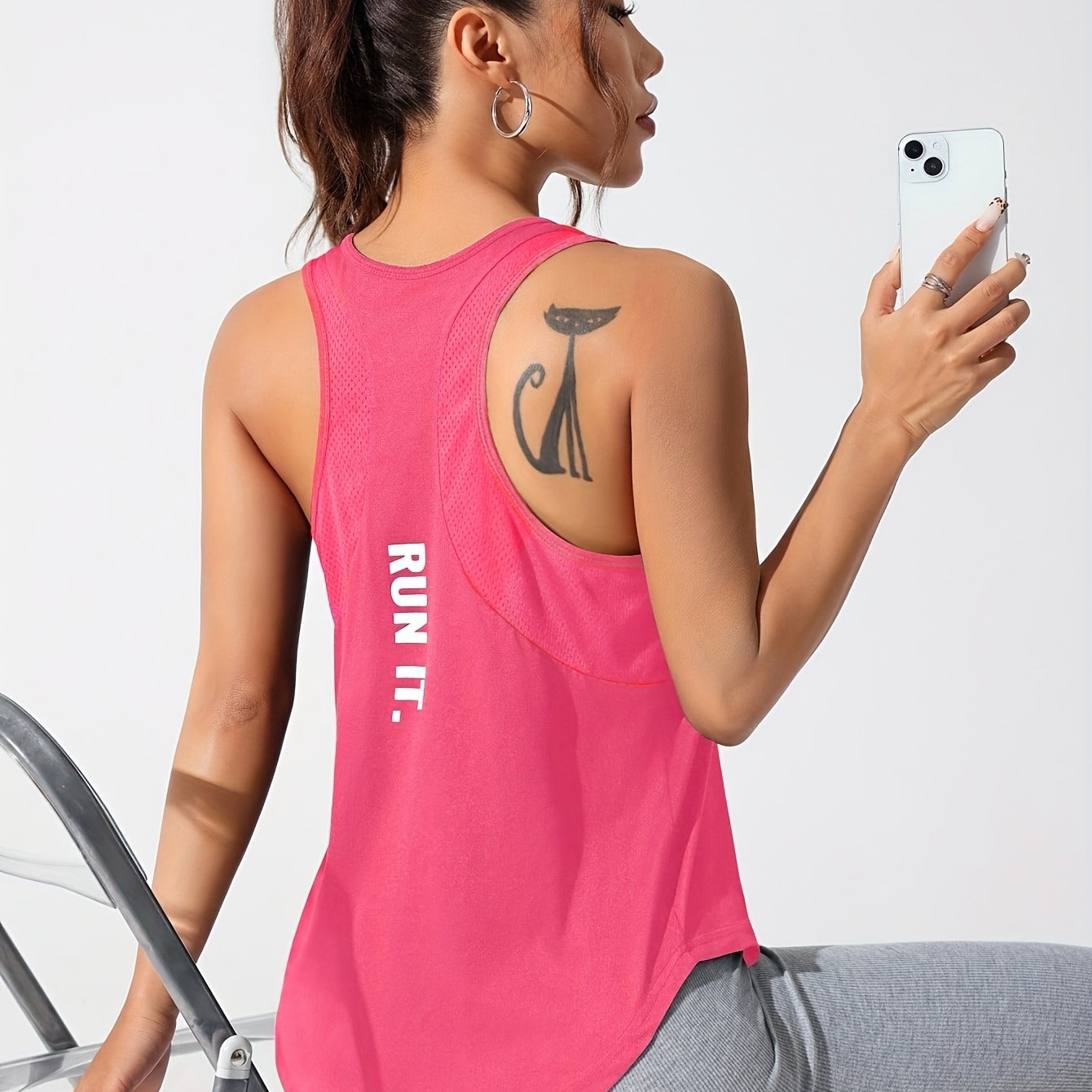 TEMU Damen Yoga Fitness Weste, lockere atmungsaktive schnelltrocknende Yoga Lauf , Freizeitkleidung