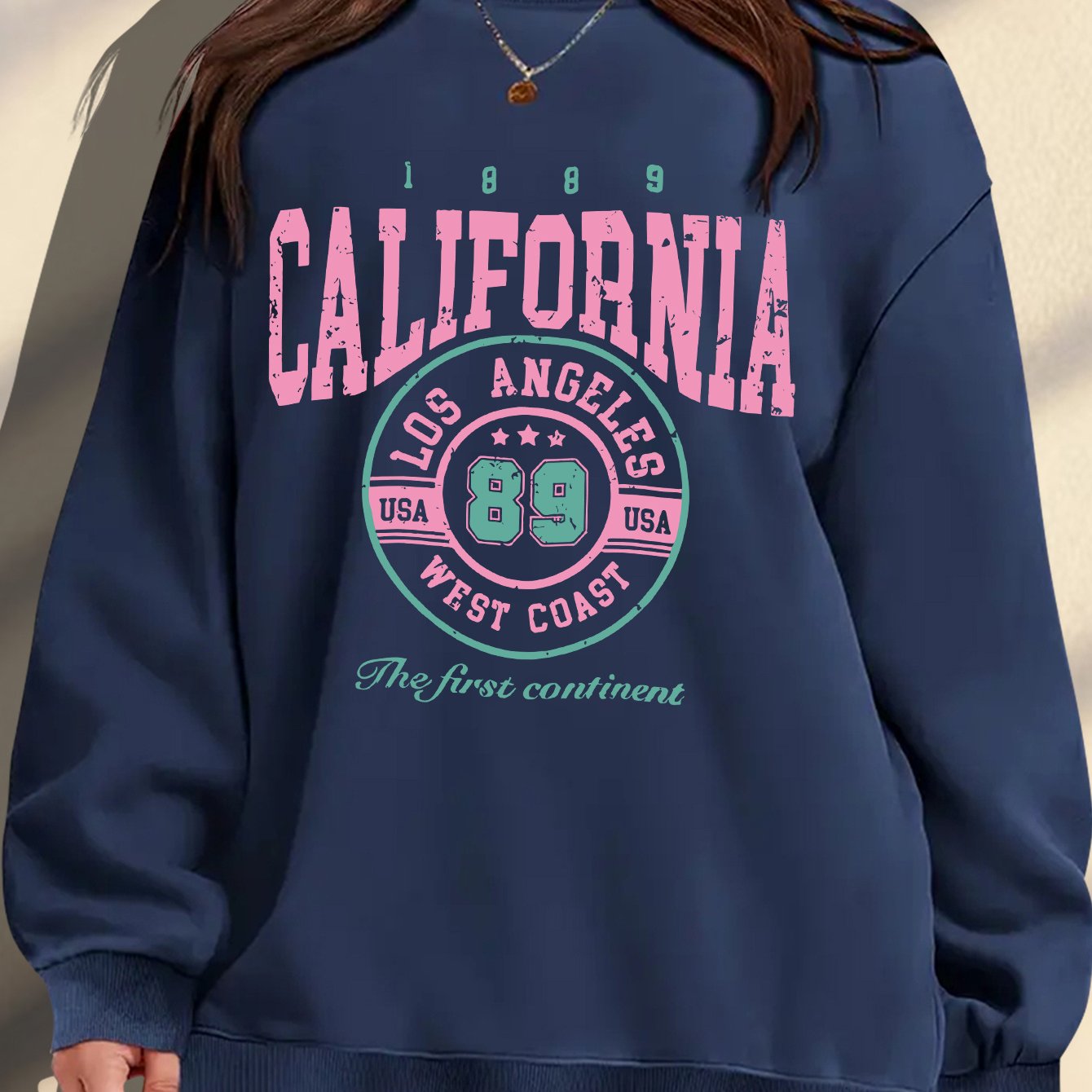 TEMU Plus Size, Extended Apparel: Women's Spring/autumn/winter Cross-border European & -size Simple Letter Print Sweatshirt, Casual Crew Neck