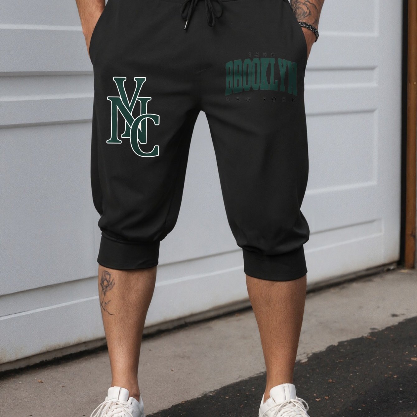 TEMU Men's Sweatpants, /summer Style With Slant Pockets And Drawstring, Men's Casual Capri Pants, Men's Athletic Jogger Pants 'wk21#jr17'