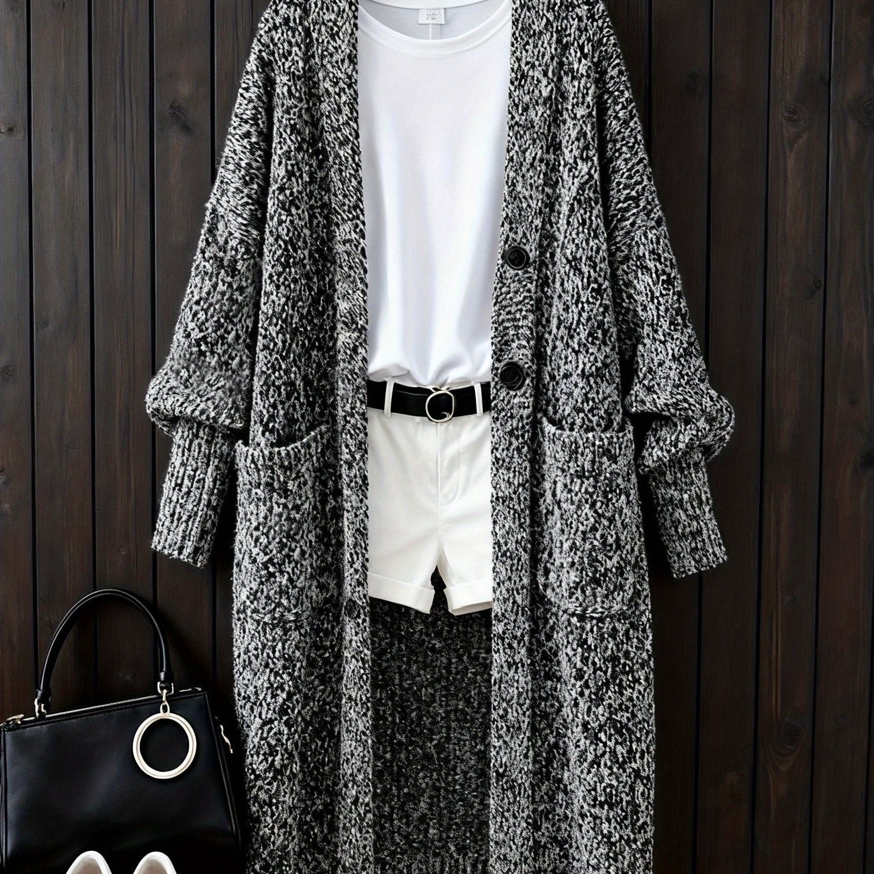 Plus Size - Development Of Casual Lazy Cardigans With Buttons, Versatile Outerwear For Autumn And Winter