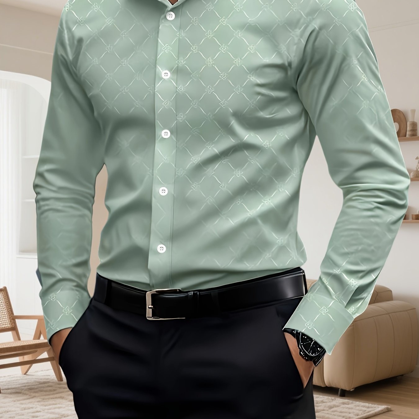 E-shop Herren Langarm Uni Business Anzug Hemd Herren Luxus Hemd
