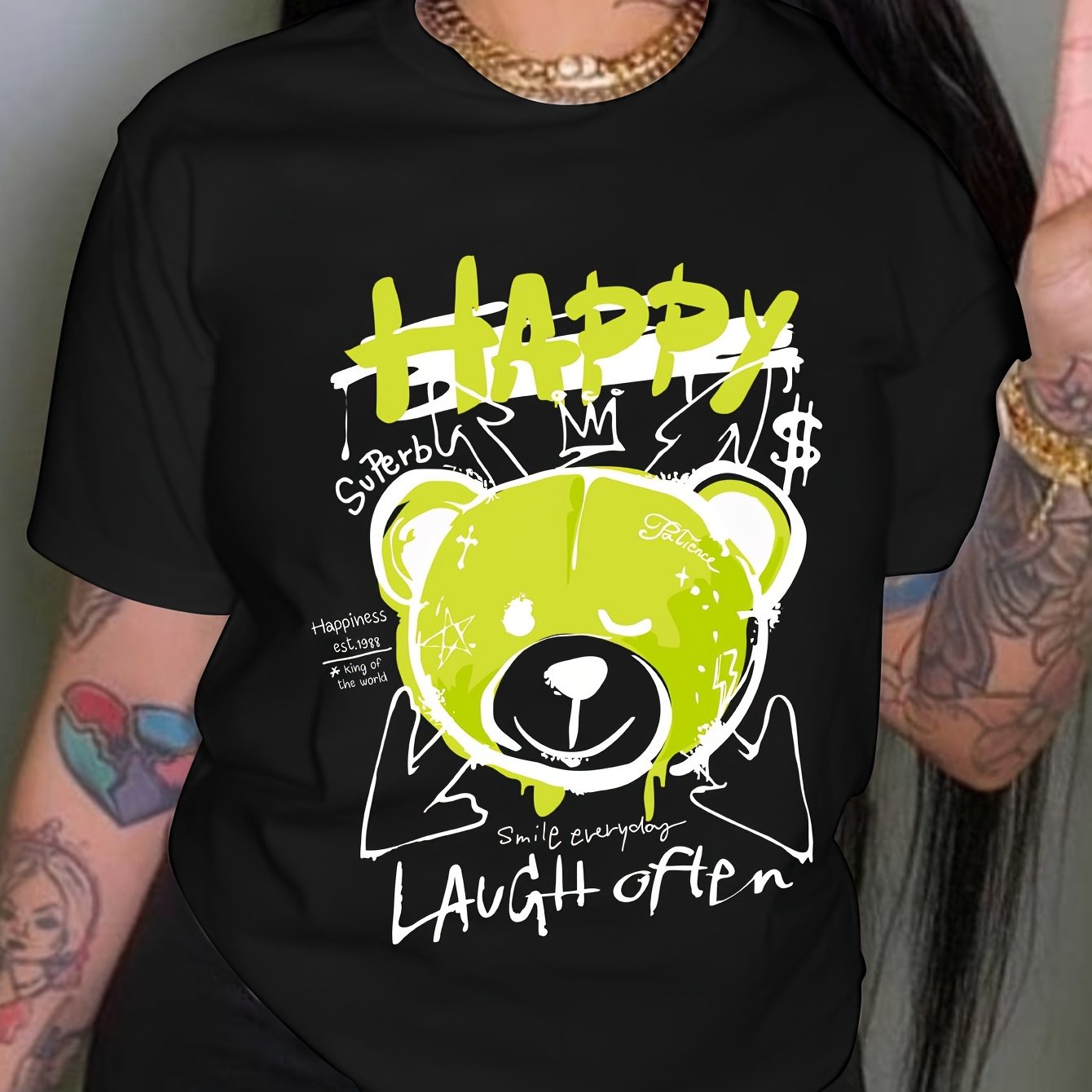 Cool Little Bear Print Drop Shoulder T Shirt Short Sleeve Temu Australia cool-little-bear-print-drop-shoulder-t-shirt-short-sleeve-temu-australia