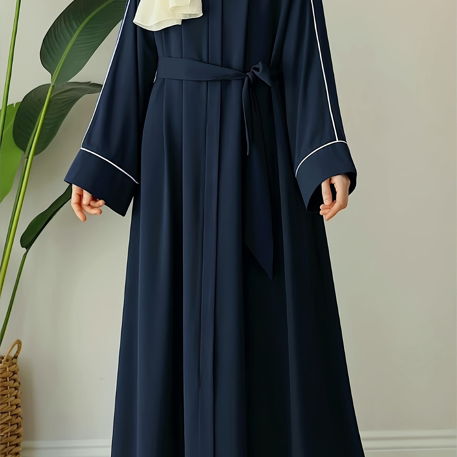 TEMU Middle Eastern Solid Comfortable Robe 8356