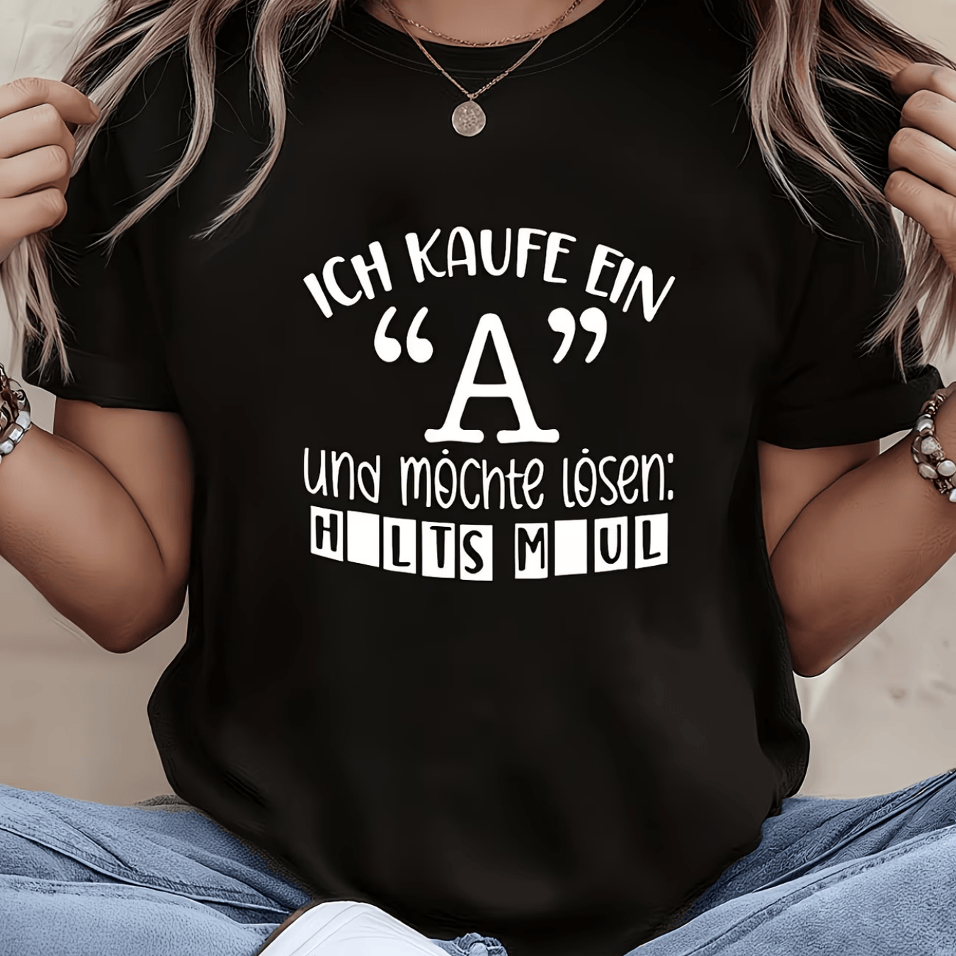 TEMU German I Buy A A Want To Read Text Print Women's Round Neck Spring Summer T-shirt Short Sleeve, Style, Holiday Gift, Gathering, Vacation Outfit