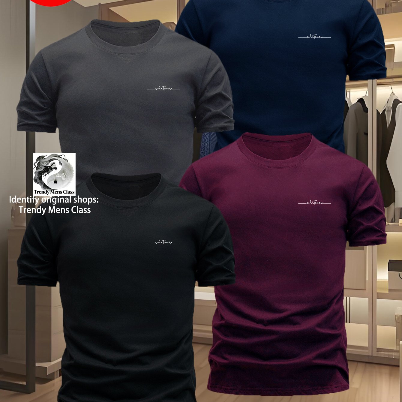 TEMU 4pcs Men's Minimalist Letter Print Short-sleeve T-shirts, Featuring The 