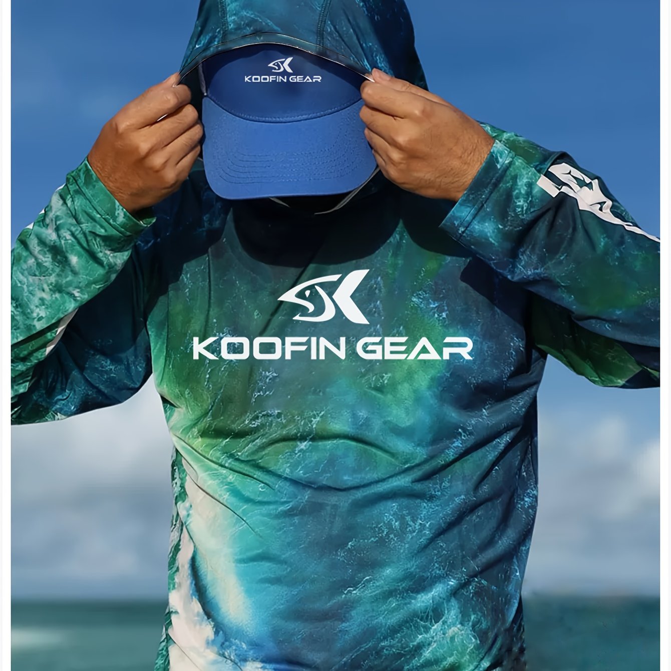 TEMU Koofin Gear Men's Quick-dry Hoodie - Long Sleeve, Sun Protection Fishing Shirt In | Lightweight & Breathable For All