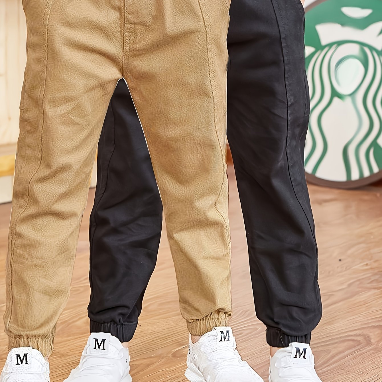 2pcs Boys' 80% Solid Color Jogger Cargo Pants, Stylish Outdoor Casual Trousers With Cargo Pockets, For Outdoor