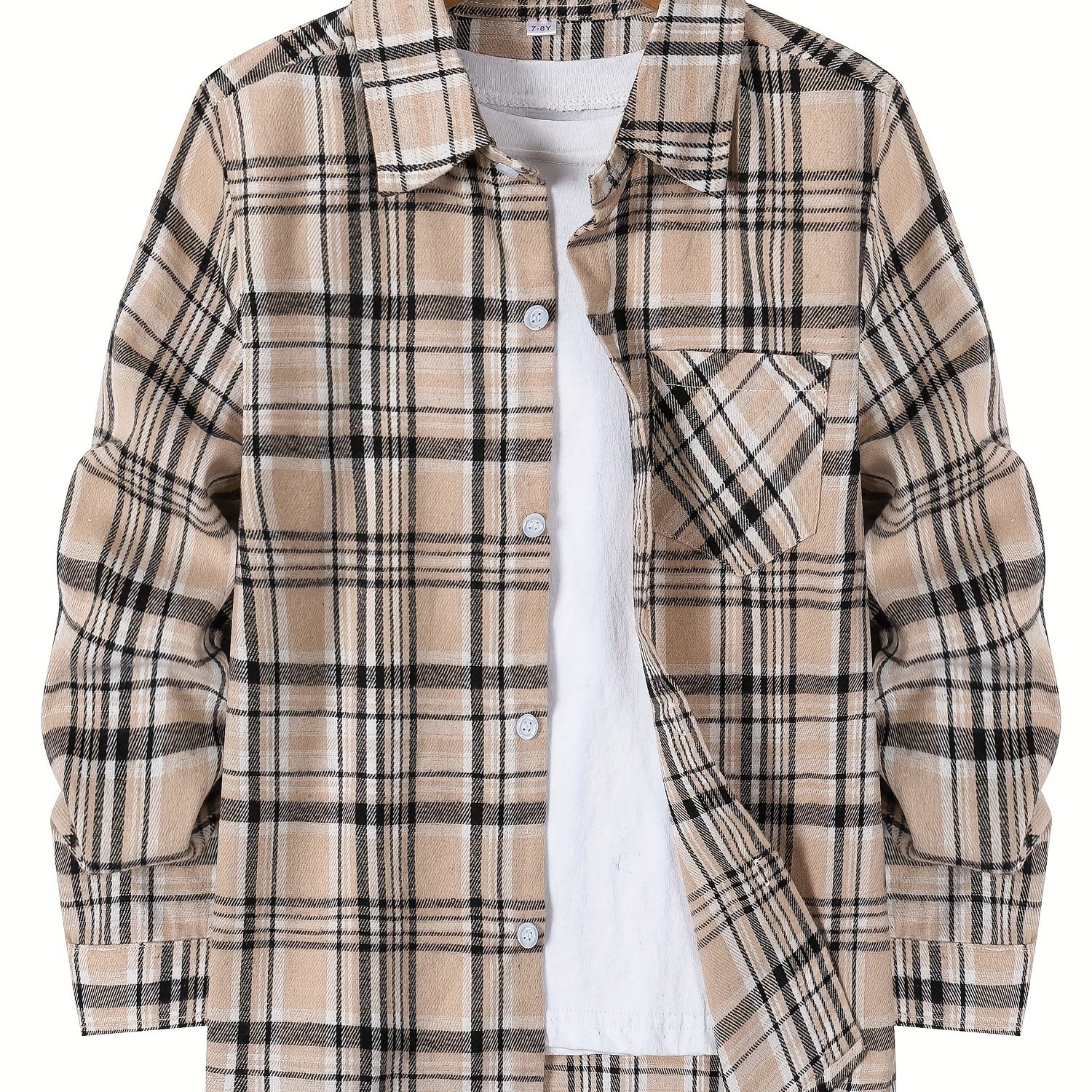 Image of Boys' Long-sleeve Button- Flannel Shirt, Ages 7-15