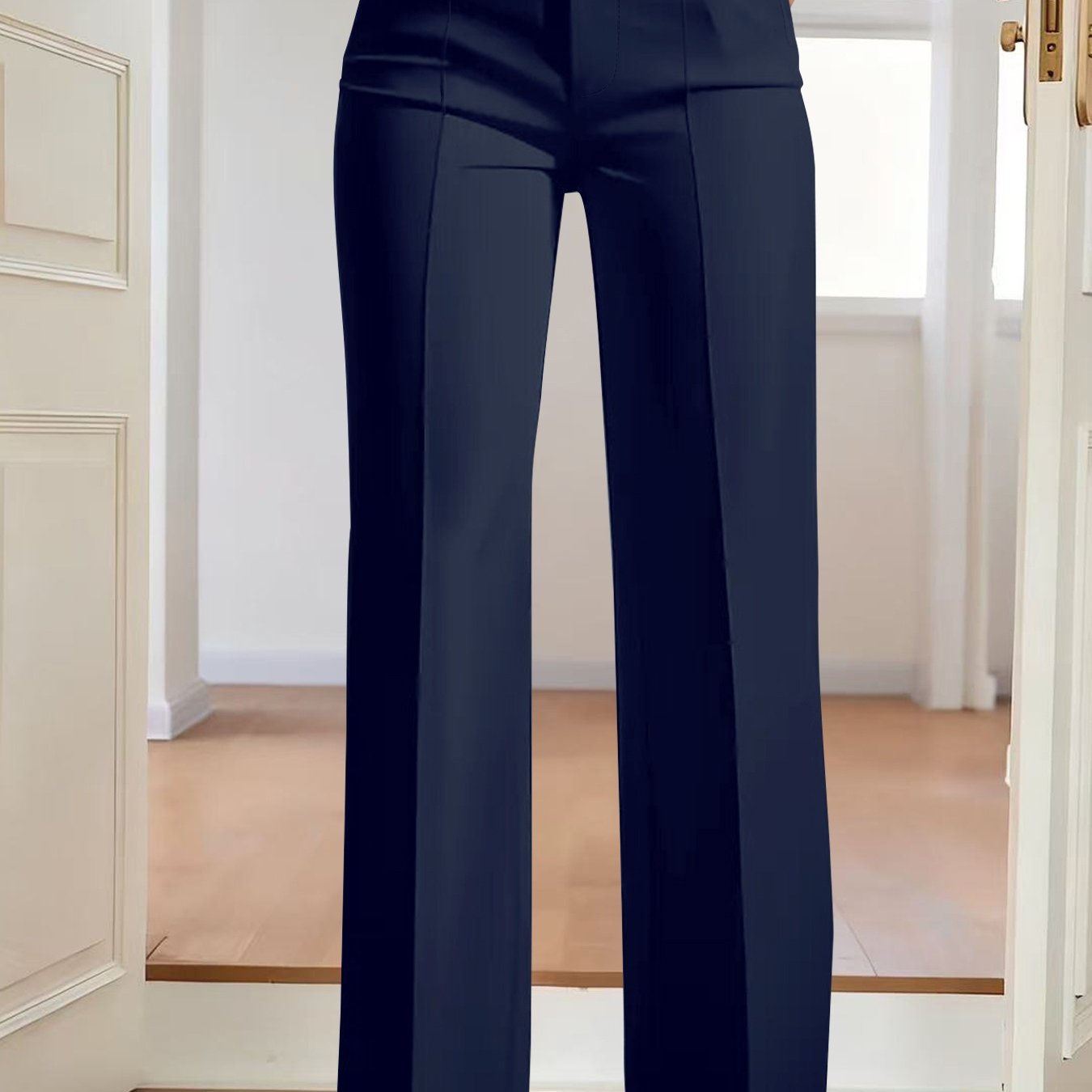 E-shop Plus Size - Plus Size - Modische, lange Damenhose in Übergröße mit halb elastischem Bund, seitlicher Tasche und eleganter Passform