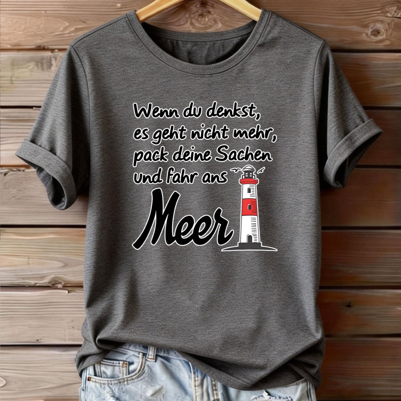 TEMU Plus Size 1pc Plus Size Fashion Women's Elegant Ladies' Tops Lighthouse And Seaside Text Print Design Printed Beautiful Plus Size Round Neck
