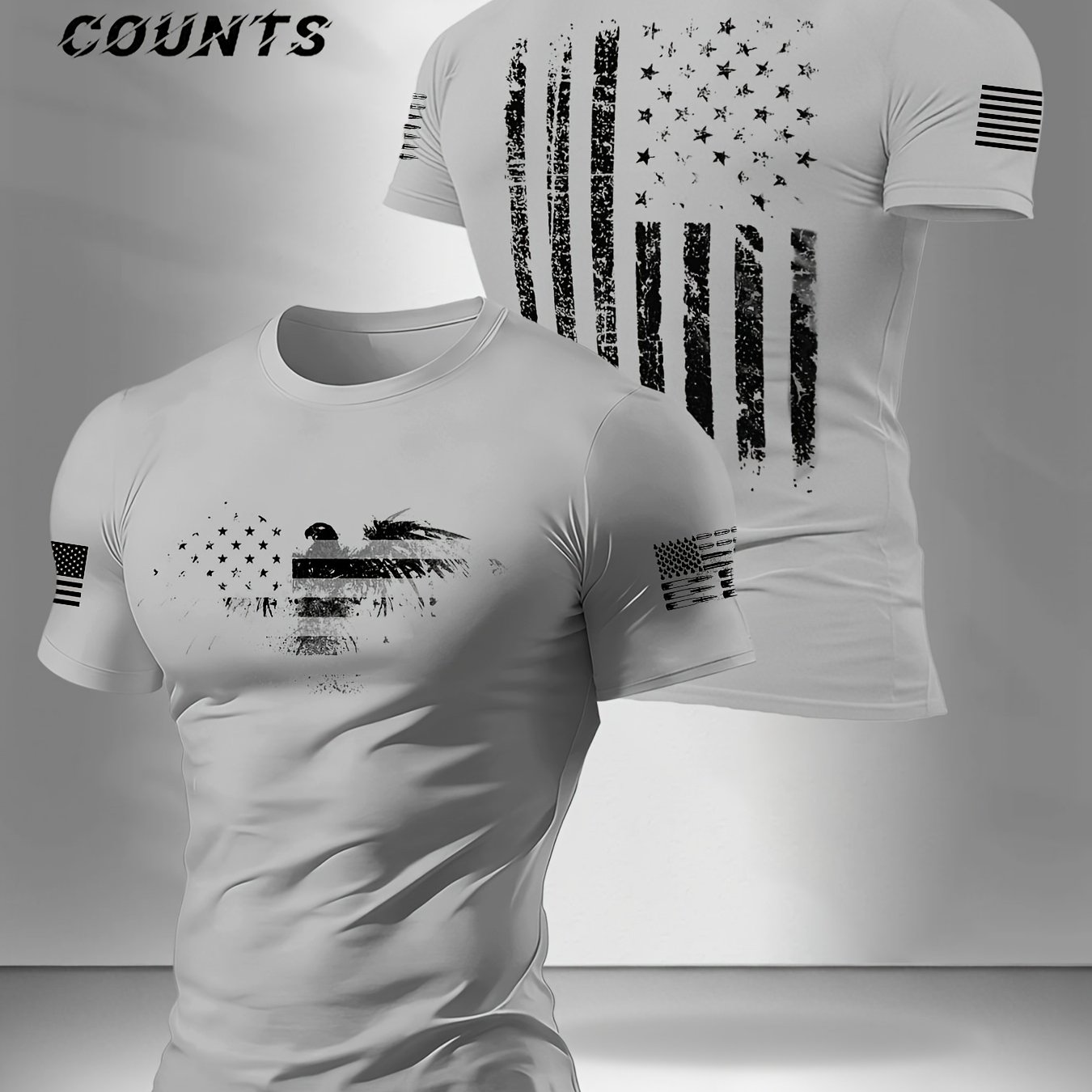 TEMU Men's Round-neck Graphic Print Short-sleeve T-shirt, Suitable For Home, Leisure, And Sports