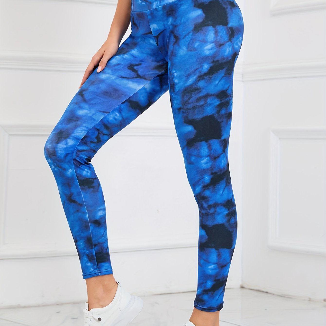 Plaid Print Sports Leggings High Stretch Yoga Running - Temu