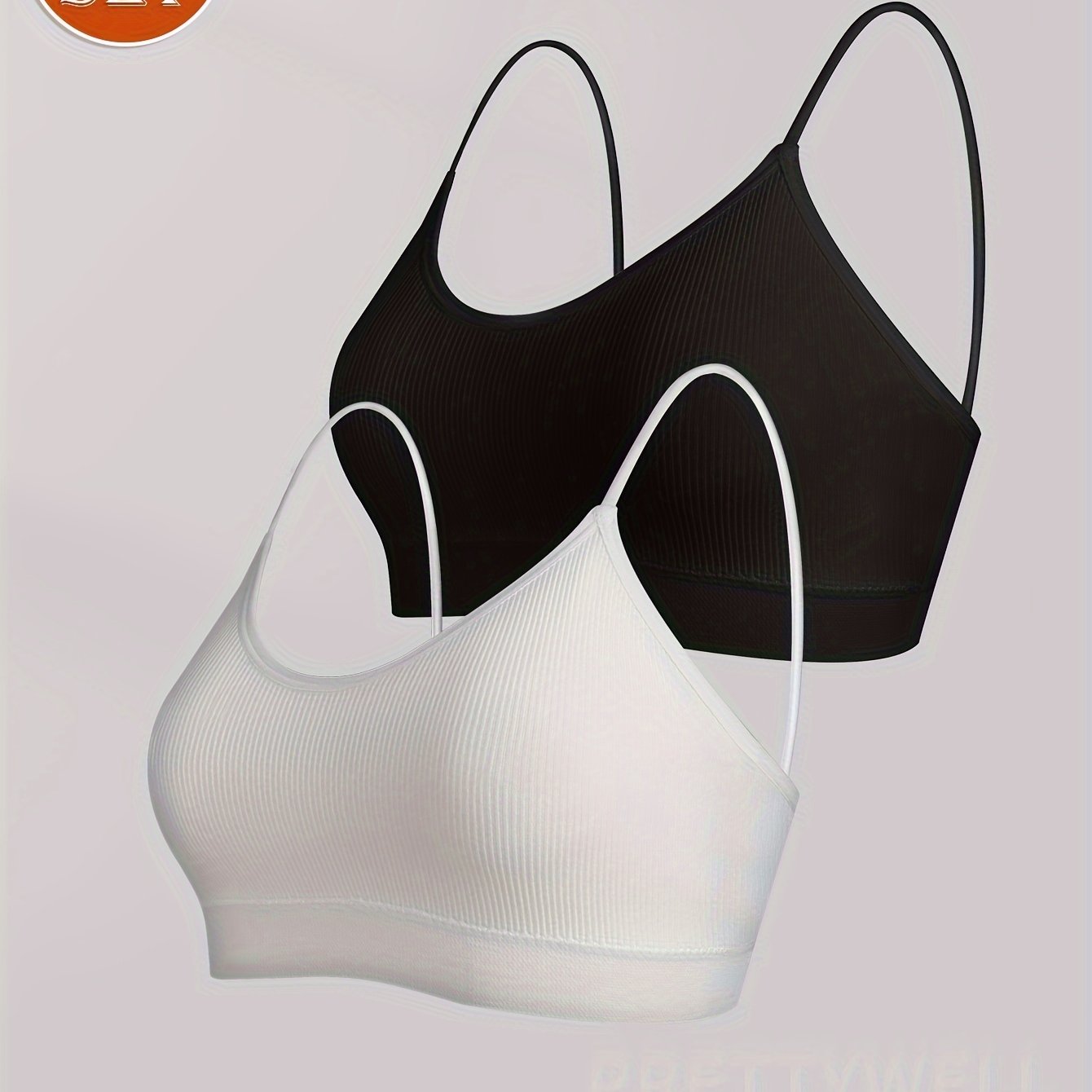 2pcs Thin Strap Bralette Camisole With Pads, Disposable Bra For Women, Daily