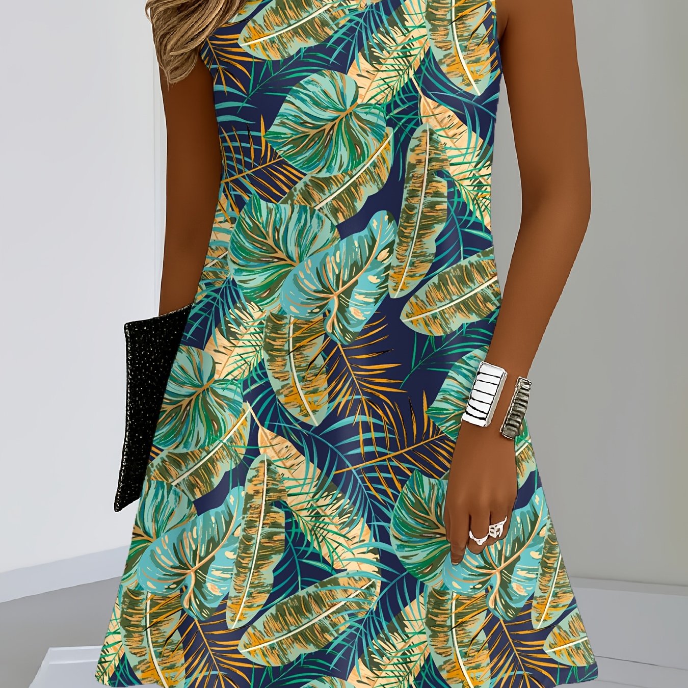 TEMU Women's A-line Floor-length/tea-length Dress With Puff Sleeve Hem - Machine Washable Floor-length Or Tea-length Formal And Semi-formal Party