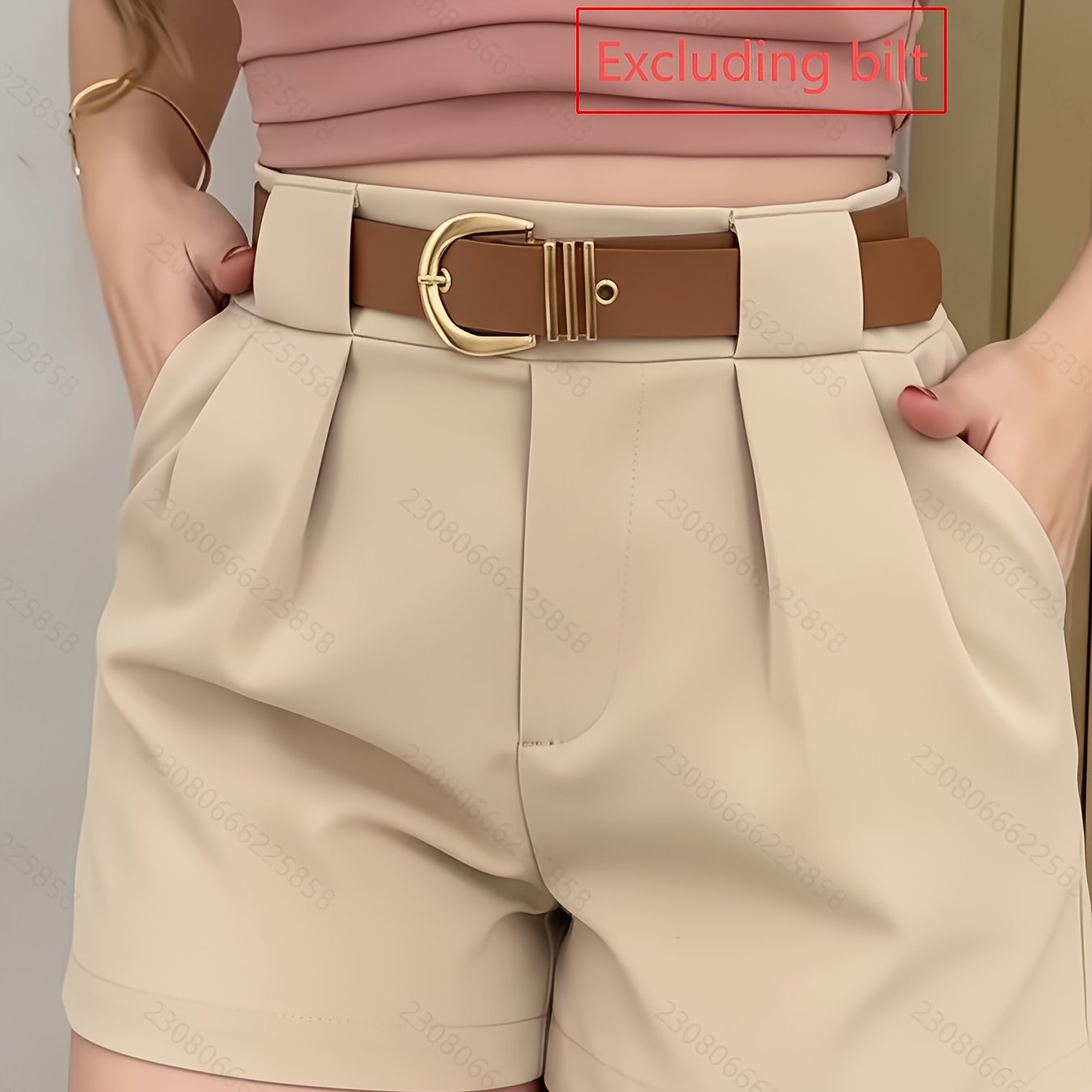 TEMU Pantaloncini casual da donna a con arricciature e vestibilit�