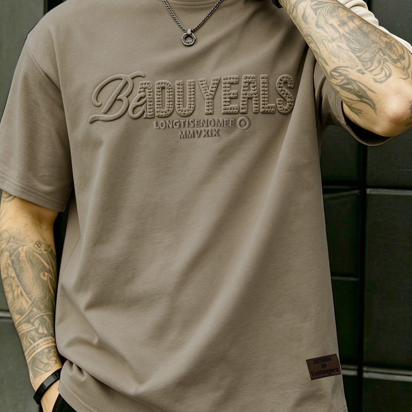 TEMU T-shirt à manches courtes pour hommes, T-shirt tendance d'été à manches courtes, T-shirt athlétique à manches courtes extensible avec de lettres