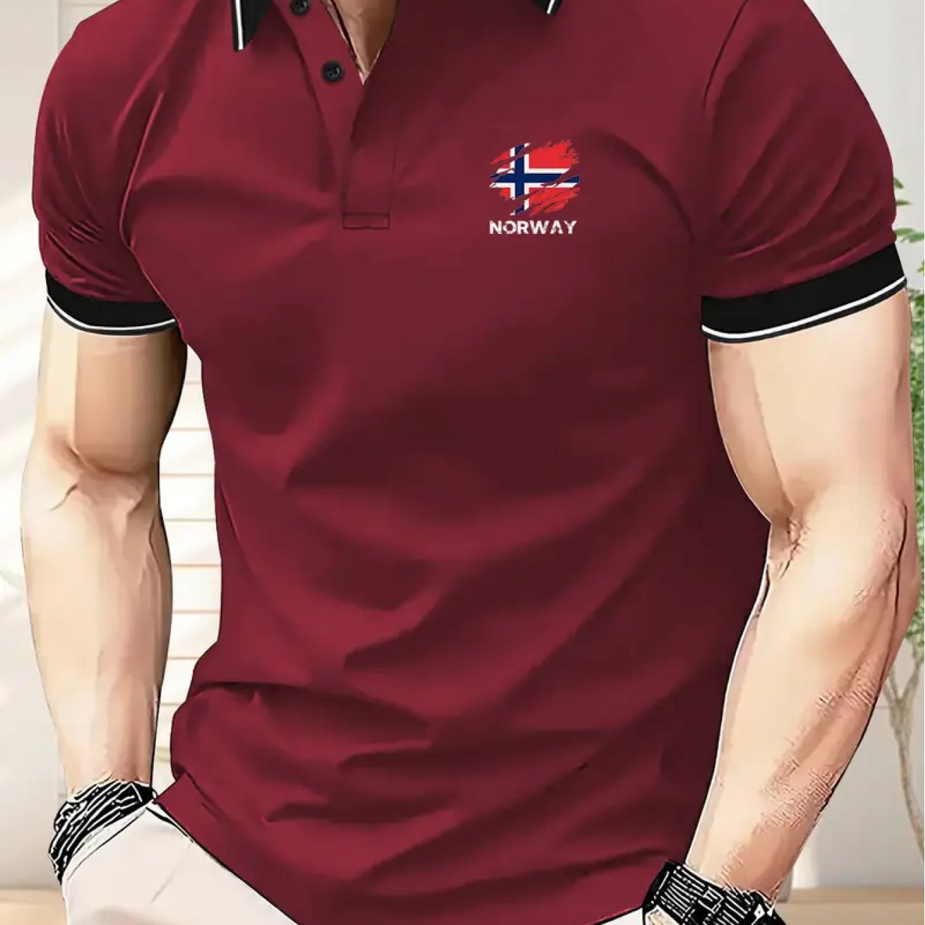 TEMU Tiliya Items: New Summer Men's Casual Fashionable Comfortable Breathable Top, Short-sleeve T-shirt, Thin Loose-fit Half-sleeve Mid- Lapel Shirt