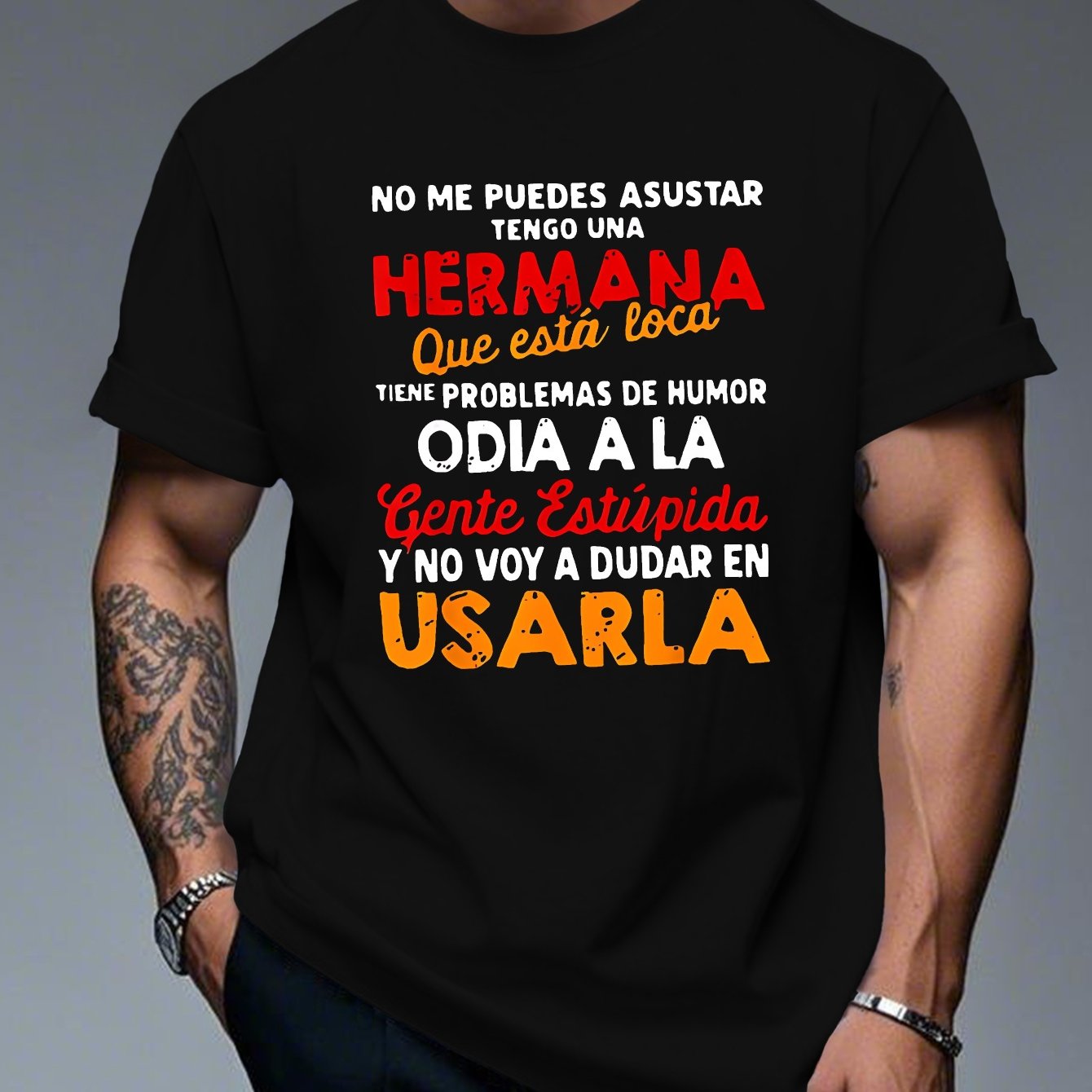TEMU Camiseta de Hombre con en Español - Estampado de Humor y Española, Ideal para Verano, Uso Casual en Español - Ropa de Humor Masculino (Lavable a