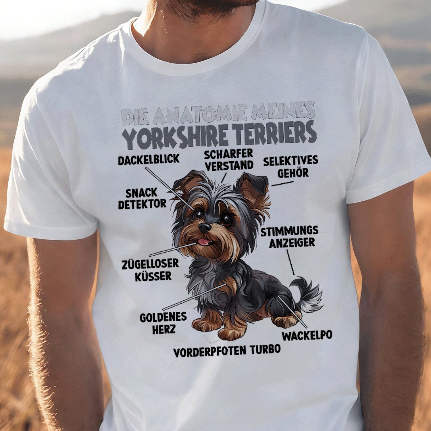 Image of Yorkshire Terrier T Dog Lovers Yorkshire Dog T-shirt Black For Men Women Unisex Funny T-shirt, 180g